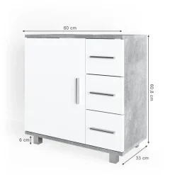 Waschbeckenunterschrank Ilias Beton 60 x 60.8 cm Vicco