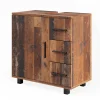 Waschbeckenunterschrank Ilias Eiche rustikal 60 x 60.8 cm mit Tür und 3 Schubladen Vicco