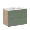 Waschbeckenunterschrank Izan Goldkraft Eiche/Grün 2-teilig Vicco