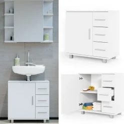 Waschbeckenunterschrank Ilias Weiß 60 x 60.8 cm Vicco