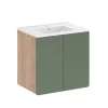 Waschbeckenunterschrank Izan Goldkraft Eiche/Grün Vicco