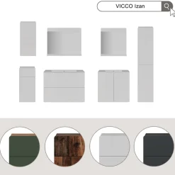 Waschbeckenunterschrank Izan Goldkraft Eiche/Grün Vicco