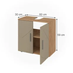 Waschbeckenunterschrank Irma Goldkraft Eiche 60 x 59 cm Vicco