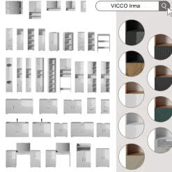 Waschbeckenunterschrank Irma Goldkraft Eiche 60 x 59 cm Vicco