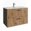 Waschbeckenunterschrank Irma Anthrazit/Artisan 2 Teile Vicco