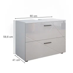 Waschbeckenunterschrank Irma Weiß Hochglanz 80 x 58.6 cm Vicco
