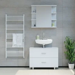 Waschbeckenunterschrank Ilias Weiß 80 x 60.8 cm Vicco