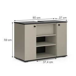 Waschbeckenunterschrank Joli Greige 80 x 59 cm mit 2 Türen Vicco