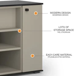 Waschbeckenunterschrank Joli Greige 80 x 59 cm mit 2 Türen Vicco