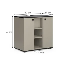 Waschbeckenunterschrank Joli Greige 60 x 59 cm mit 2 Türen Vicco