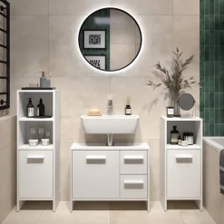 Waschbeckenunterschrank Karli Weiß 70.2 x 57 cm mit 2 Schubladen und 1 Tür Vicco