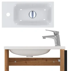 Waschbeckenunterschrank Kleo Goldkraft Eiche 2 Teile Vicco