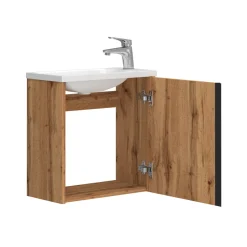 Waschbeckenunterschrank Kleo Goldkraft Eiche 2 Teile Vicco