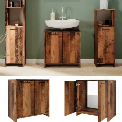 Waschbeckenunterschrank Kiko Eiche rustikal 58 x 60 cm Vicco