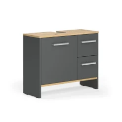 Waschbeckenunterschrank Karli Anthrazit 70.2 x 57 cm mit 2 Schubladen und 1 Tür Vicco