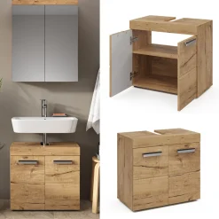 Waschbeckenunterschrank Luna Eiche Wotan 60 x 56 cm Vicco