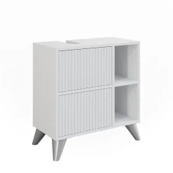 Waschbeckenunterschrank Leano Weiß 60 x 62 cm mit 2 Schubladen Vicco