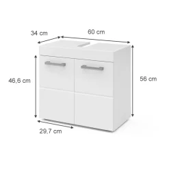 Waschbeckenunterschrank Luna Weiß 60 x 56 cm Vicco
