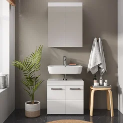 Waschbeckenunterschrank Luna Weiß 60 x 56 cm Vicco