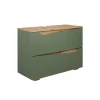 Waschbeckenunterschrank Marelle Grün/Artisan 80 x 57.5 cm mit 2 Schubladen Vicco