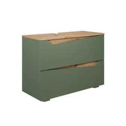 Waschbeckenunterschrank Marelle Grün/Artisan 80 x 57.5 cm mit 2 Schubladen Vicco
