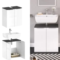 Waschbeckenunterschrank Otis Weiß Hochglanz 58 x 60 cm Vicco