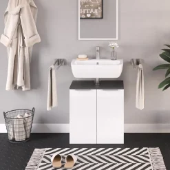 Waschbeckenunterschrank Otis Weiß Hochglanz 58 x 60 cm Vicco