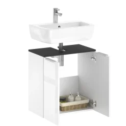 Waschbeckenunterschrank Otis Weiß Hochglanz 58 x 60 cm Vicco