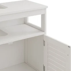 Waschbeckenunterschrank Riad Weiß 60 x 60 cm mit 2 Türen und offenem Fach Vicco