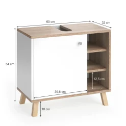 Waschbeckenunterschrank Senyo Weiß 60 x 54 cm Vicco