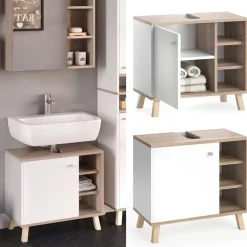 Waschbeckenunterschrank Senyo Weiß 60 x 54 cm Vicco