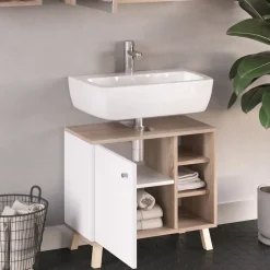 Waschbeckenunterschrank Senyo Weiß 60 x 54 cm Vicco