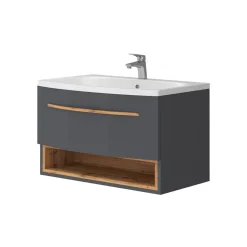 Waschbeckenunterschrank Stelantis Anthrazit 2 Teile Vicco