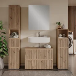 Waschbeckenunterschrank Takumi Artisan 80 x 58 cm mit 2 Schubladen Vicco