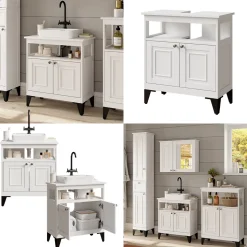 Waschbeckenunterschrank Vanity Weiß 60 x 65 cm Vicco