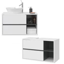 Waschbeckenunterschrank Viola Weiß 100 x 60 cm Vicco