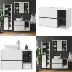 Waschbeckenunterschrank Viola Weiß 100 x 60 cm Vicco