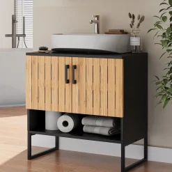 Waschbeckenunterschrank Vayra Bambus 60 x 65.5 cm Vicco