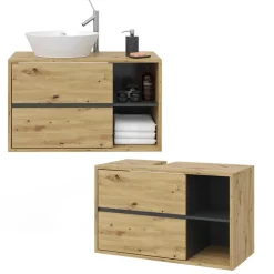 Waschbeckenunterschrank Viola Artisan-Eiche 100 x 60 cm Vicco