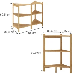 Waschbeckenunterschrank Zeno Bambus 68 x 60.5 cm 2er Set Vicco