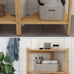 Waschbeckenunterschrank Zeno Bambus 68 x 60.5 cm 2er Set Vicco