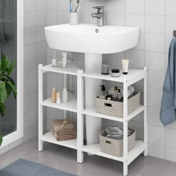 Waschbeckenunterschrank Zeno Weiß 68 x 60.5 cm 2er Set Vicco