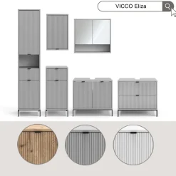 Waschtischunterschrank Eliza Weiß 70 x 63 cm mit 2 Türen Vicco