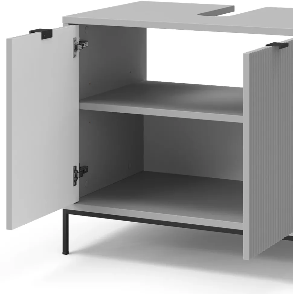 Waschtischunterschrank Eliza Grau 70 x 63 cm mit Türen Vicco