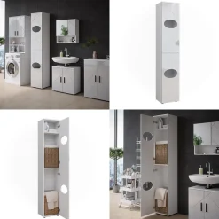 Wäscheschrank Irma Weiß 37.2 x 192 cm Vicco