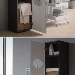 Wäscheschrank Irma Anthrazit 37.2 x 192 cm Vicco